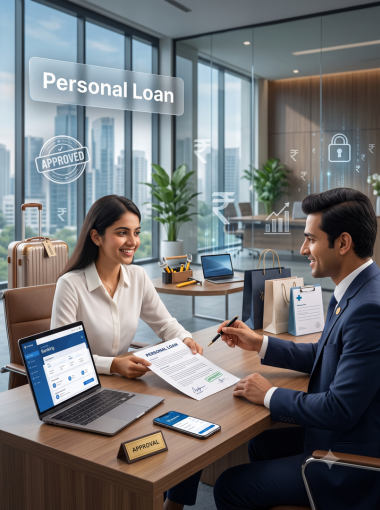 A customer discussing a personal loan application with an adviser