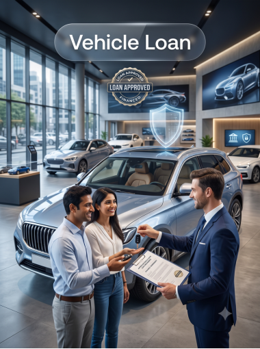 A family collecting the keys to a new car at a showroom